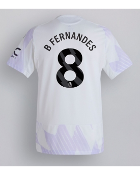 Manchester United Bruno Fernandes #8 Maglia Gara Trasferta Repliche 2025-26 Maniche Corte